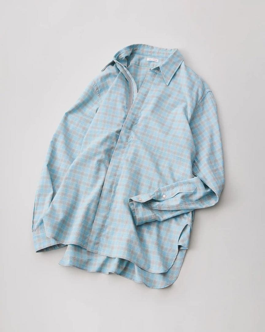 NICENESSナイスネス BOLLES OMBRE CHECK ZIP シャツ