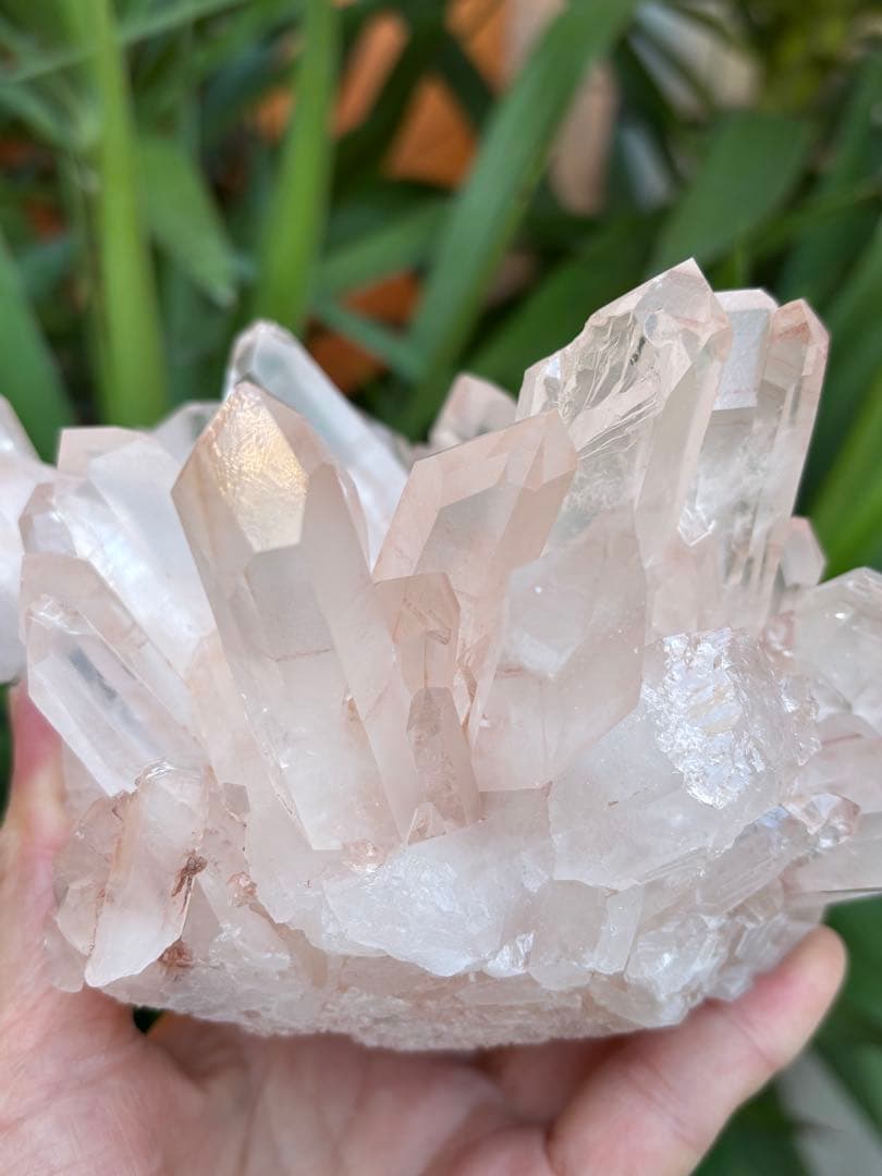 ピンク水晶クラスター　フラワークォーツ　花型　1.726g 豪華　美麗　天然石