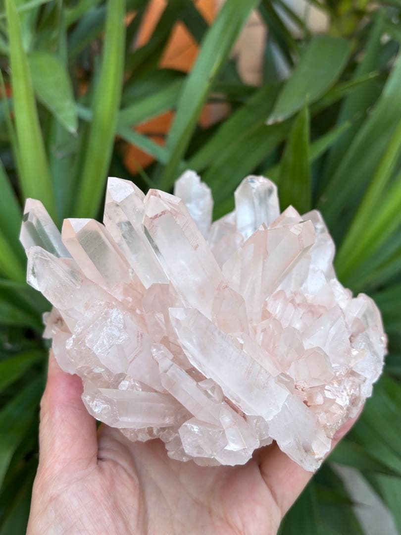 ピンク水晶クラスター　フラワークォーツ　花型　1.726g 豪華　美麗　天然石