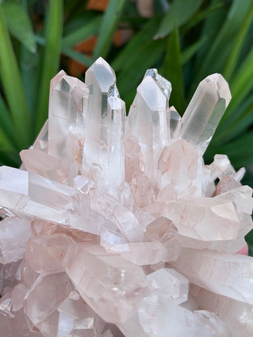 ピンク水晶クラスター　フラワークォーツ　花型　1.726g 豪華　美麗　天然石