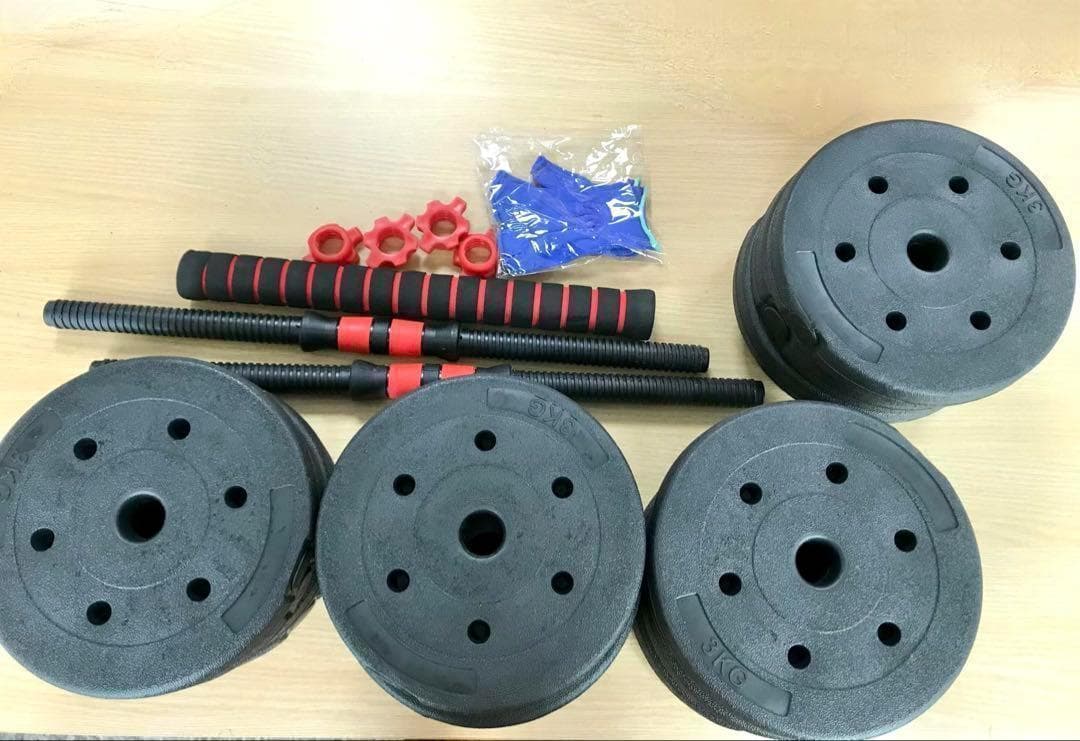 ★計50kg｜バーベルにもなるダンベル｜25kg×2個セット 可変式プレートb5