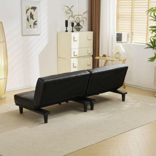 ソファベッド ソファ ベッド ロータイプ 2人 PU リクライニングソファ 背