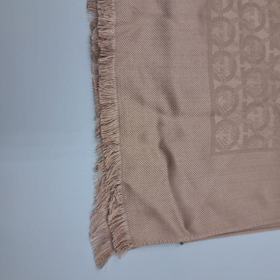 Salvatore Ferragamo ピンク ストールショールシルクウール美品