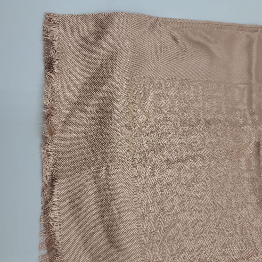 Salvatore Ferragamo ピンク ストールショールシルクウール美品