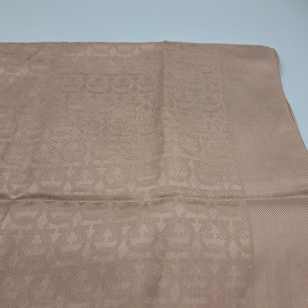 Salvatore Ferragamo ピンク ストールショールシルクウール美品