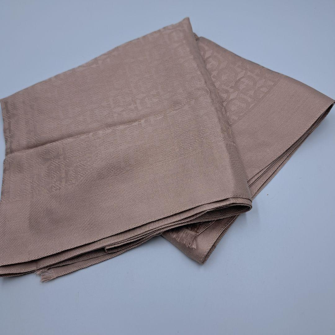 Salvatore Ferragamo ピンク ストールショールシルクウール美品