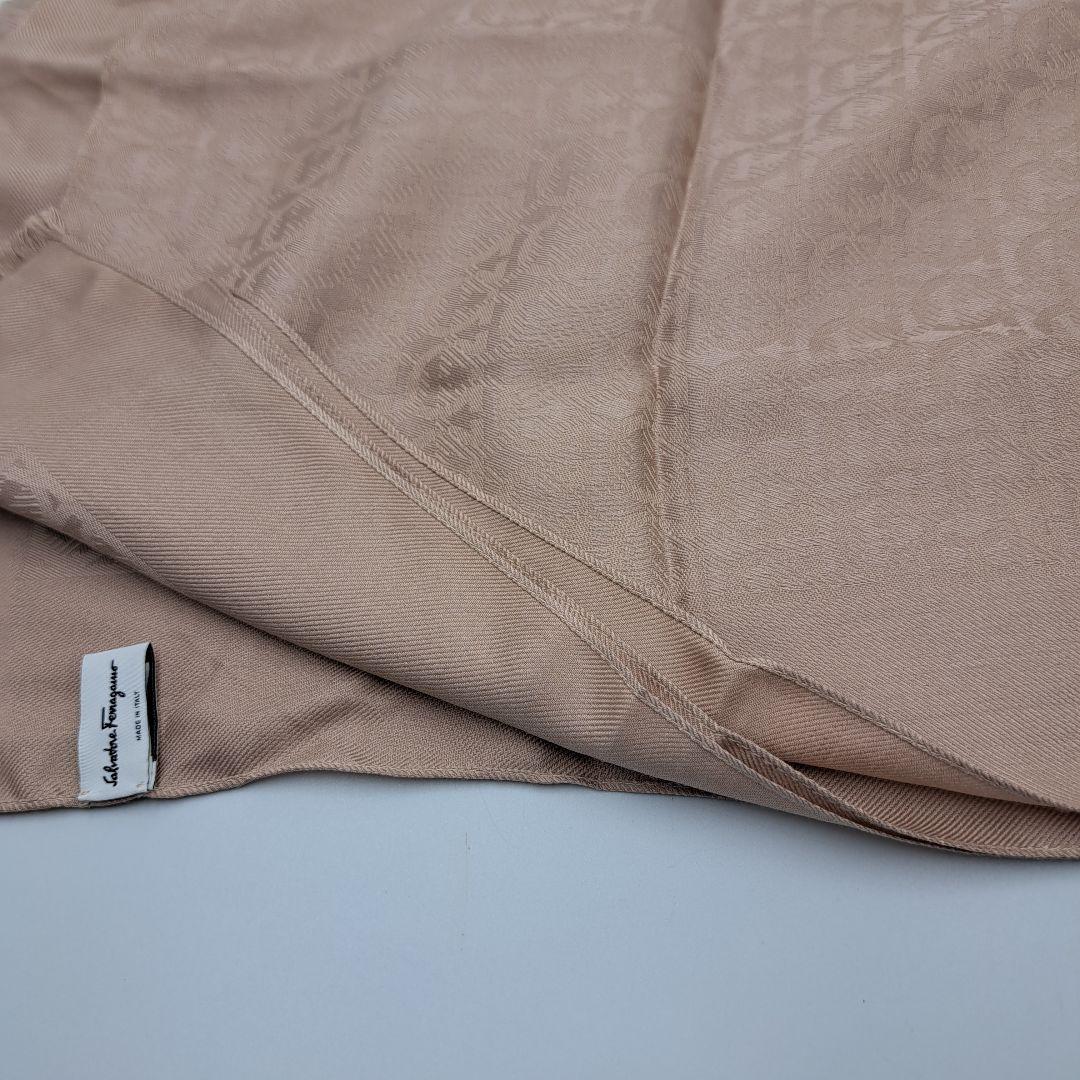 Salvatore Ferragamo ピンク ストールショールシルクウール美品