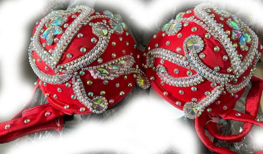 ベリーダンス衣装 ブラベルトセットアップ 白/黒/赤 オーダーメイド