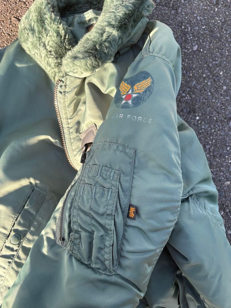 90s USA製 ALPHA B-15D フライトジャケット L 希少