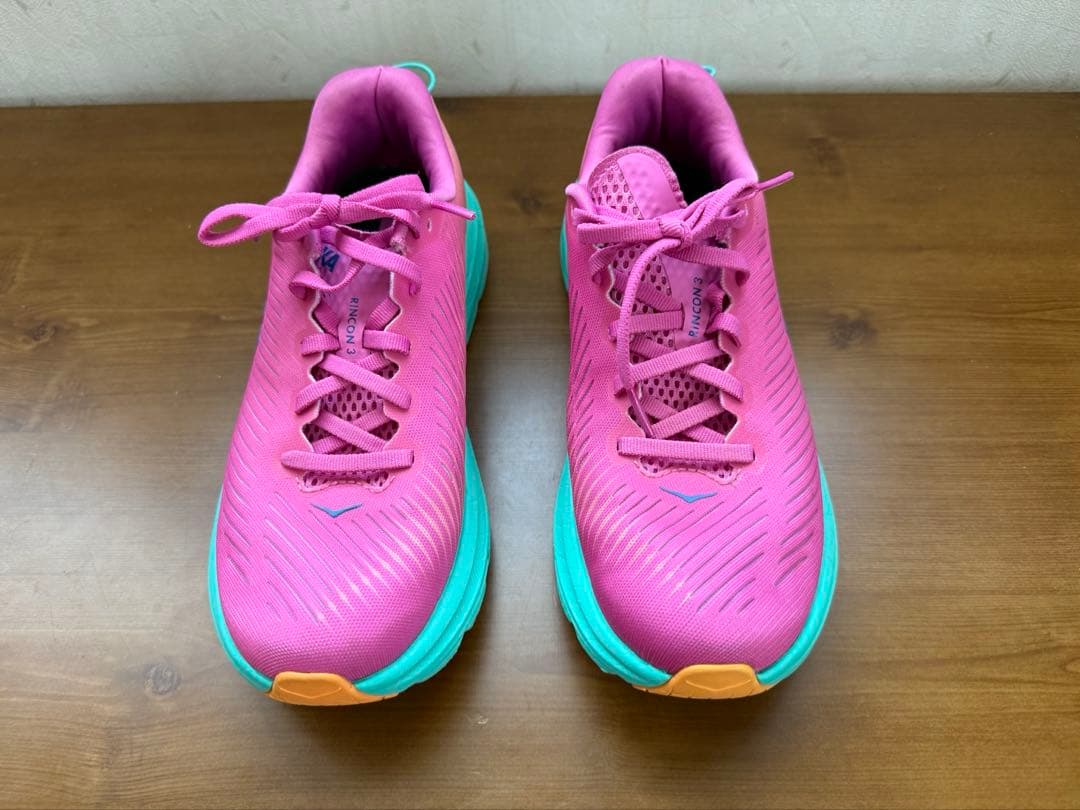 【美品】HOKA リンコン 3 24cm ピンク×ミント ランニングシューズ