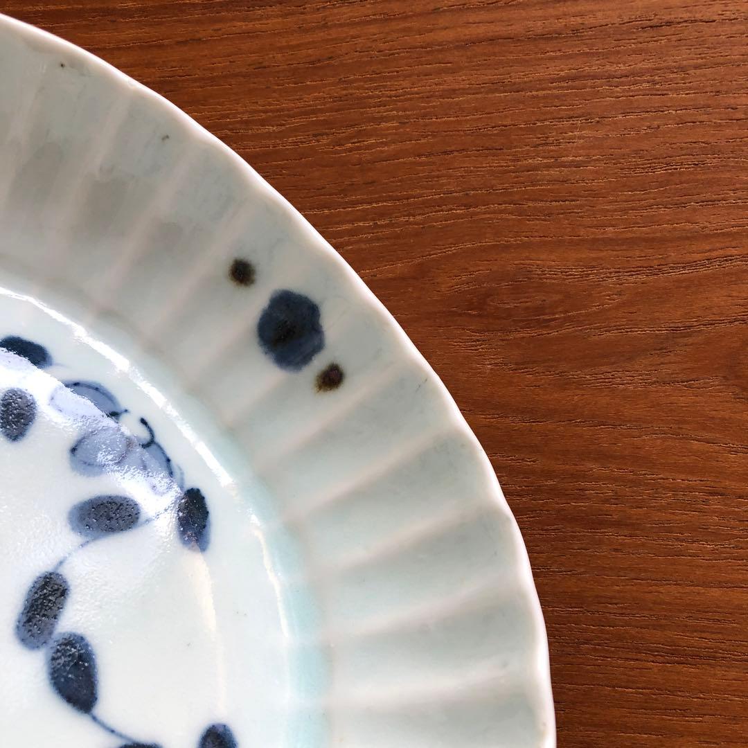 山口利枝 草花文しのぎ四方鉢 二個セット 山口利枝 草花文しのぎ四方鉢