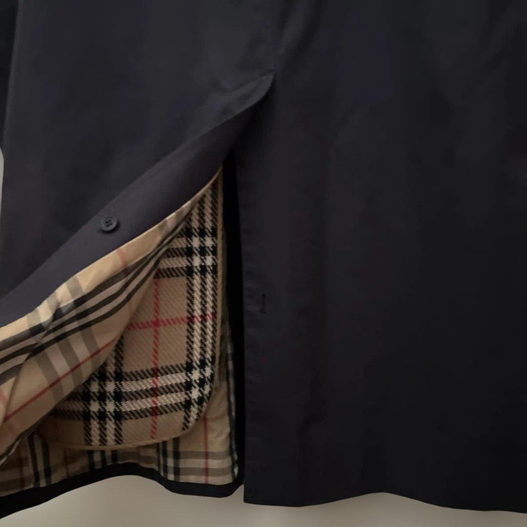 バーバリー　ネイビー ステンカラーコート　ライナー付き