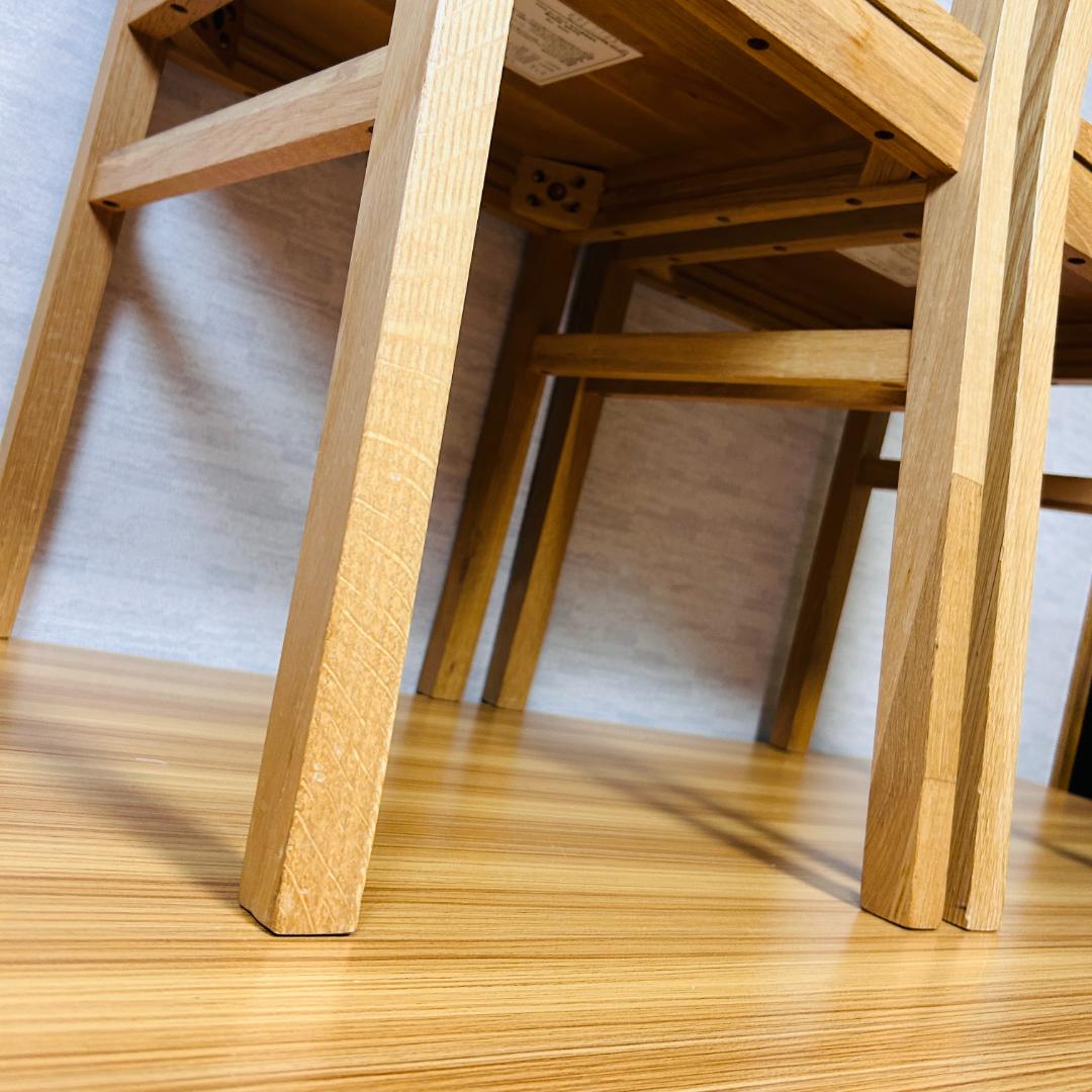 廃盤品】MUJI 無印良品 無垢材チェア オーク材 ダイニングチェア 2脚