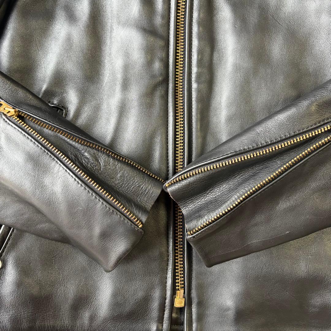 王者 vanson 傑作 シングルライダース 9D キルティング ブラック 38