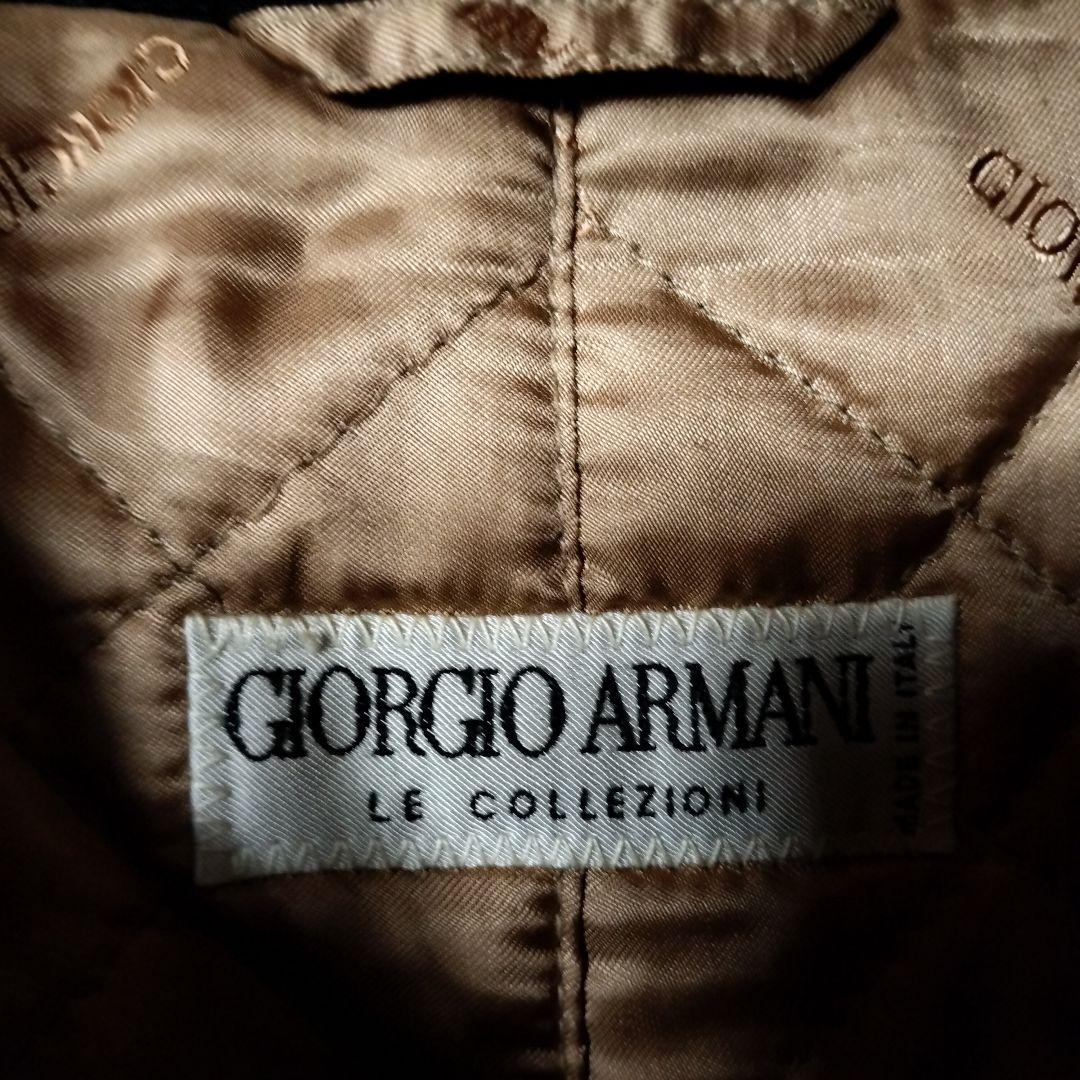 ジョルジオアルマーニ ロングステンカラーコート ベルト 裏地キルティング