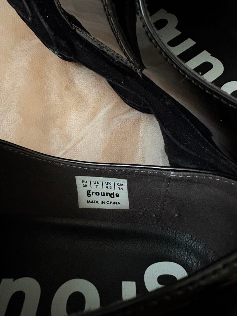 靴 grounds OYSTER LOAFER FLOCKY SCRATCH