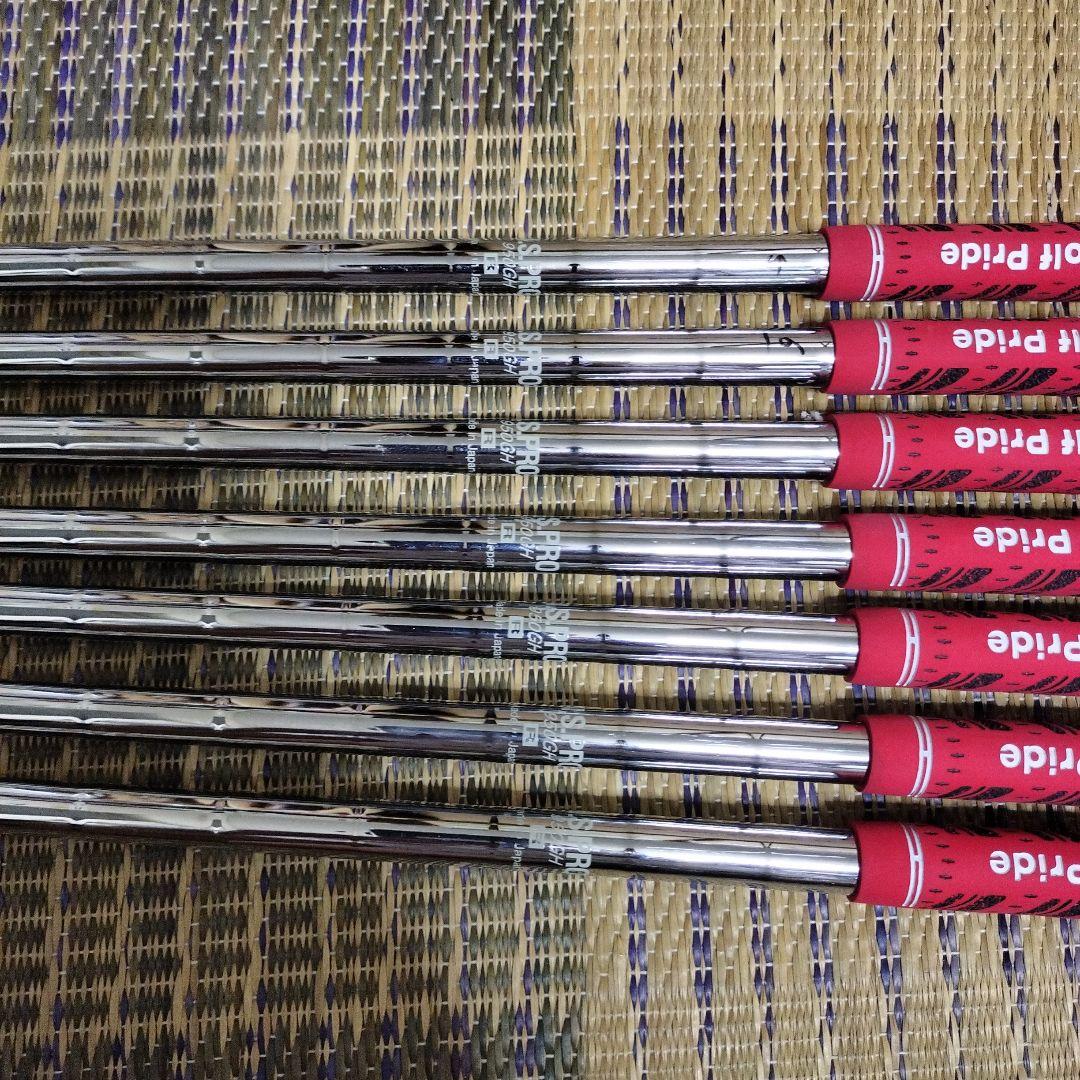 NS950Rシャフトゴルフプライド グリップ 7本セット 赤黒