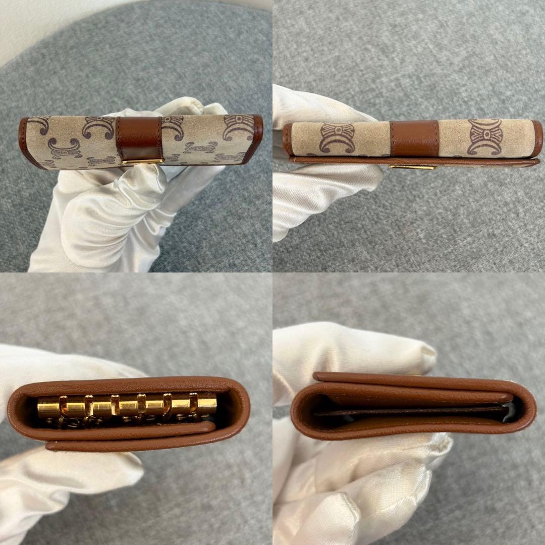 【箱付き】【極美品】セリーヌ マカダム柄 キーケース ゴールド 馬車金具 240