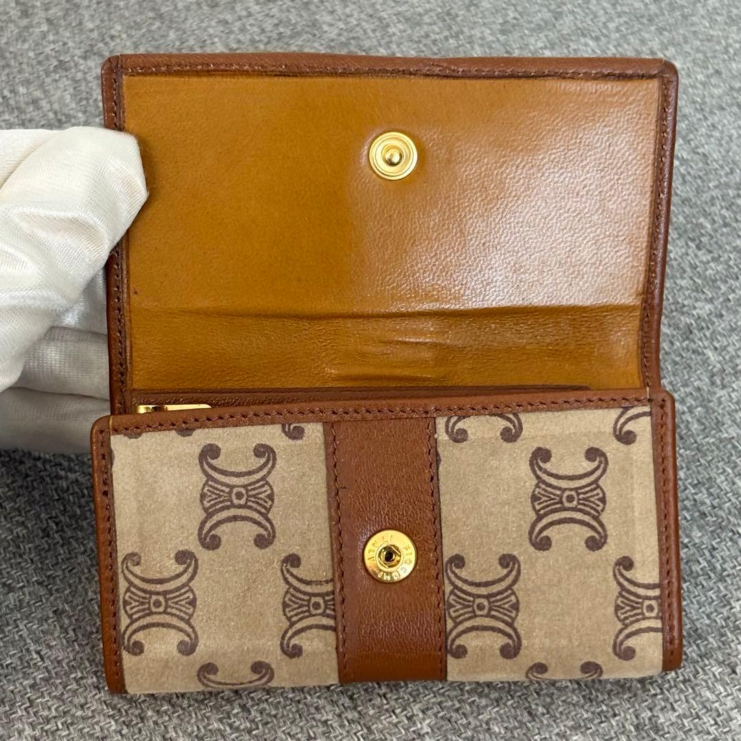 【箱付き】【極美品】セリーヌ マカダム柄 キーケース ゴールド 馬車金具 240