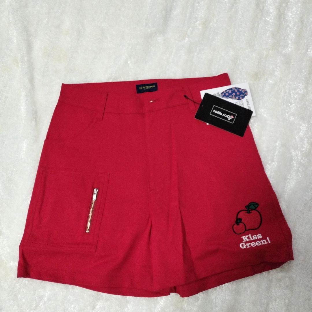 3点セットKiss Green ハローキティポロシャツショートパンツサンバイザー