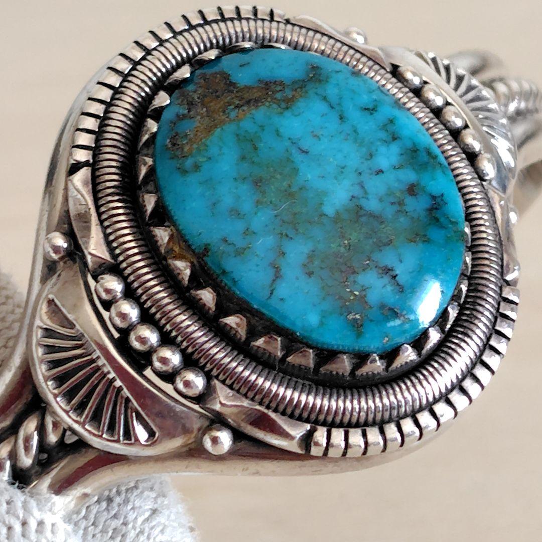 ヴィンテージ ウィルバンデバー モレンシ ターコイズ シルバー バングル ナバホ