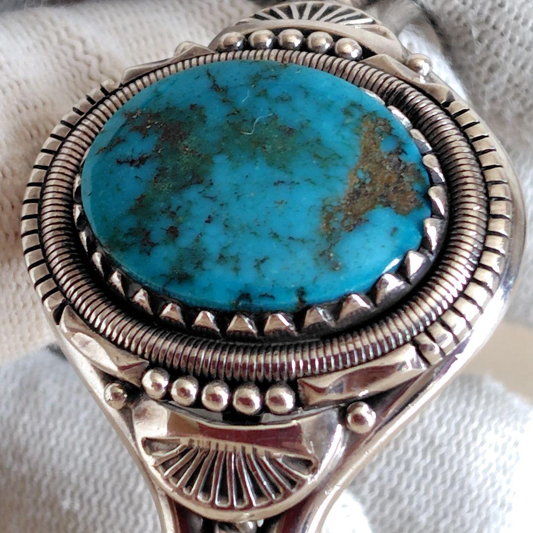 ヴィンテージ ウィルバンデバー モレンシ ターコイズ シルバー バングル ナバホ