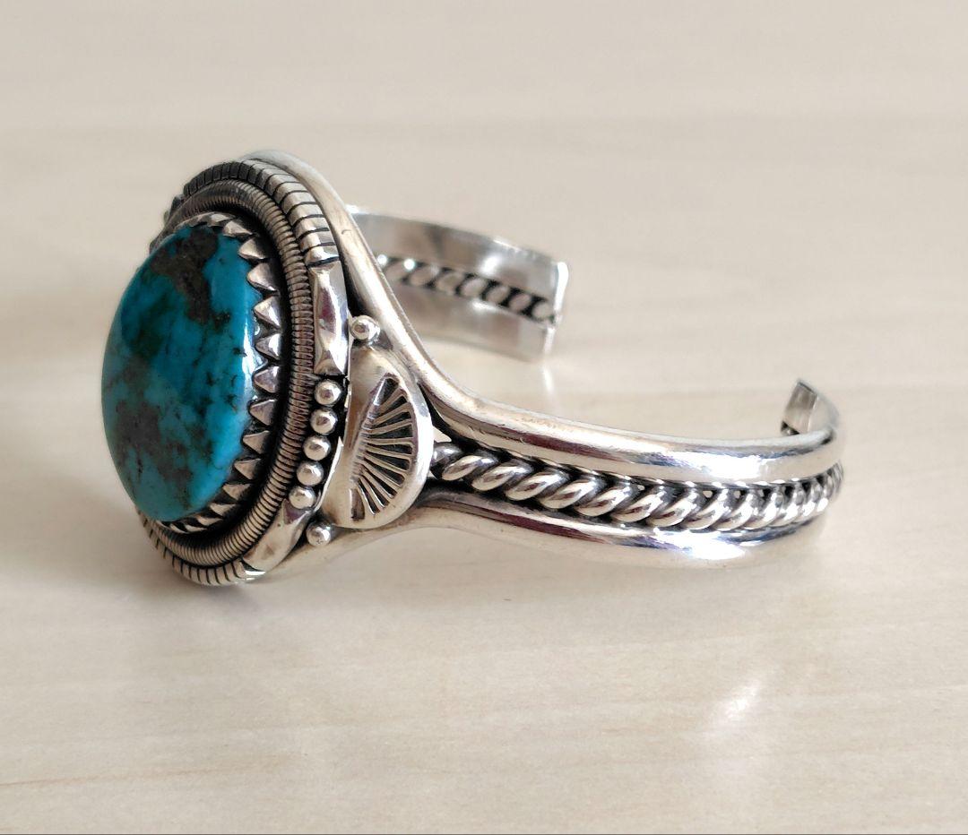 ヴィンテージ ウィルバンデバー モレンシ ターコイズ シルバー バングル ナバホ