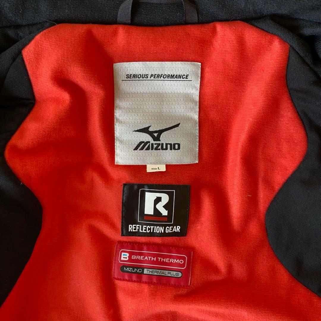 MIZUNO HEADチームロゴ　スキーウェア　セットアップ　L 総柄　紺色