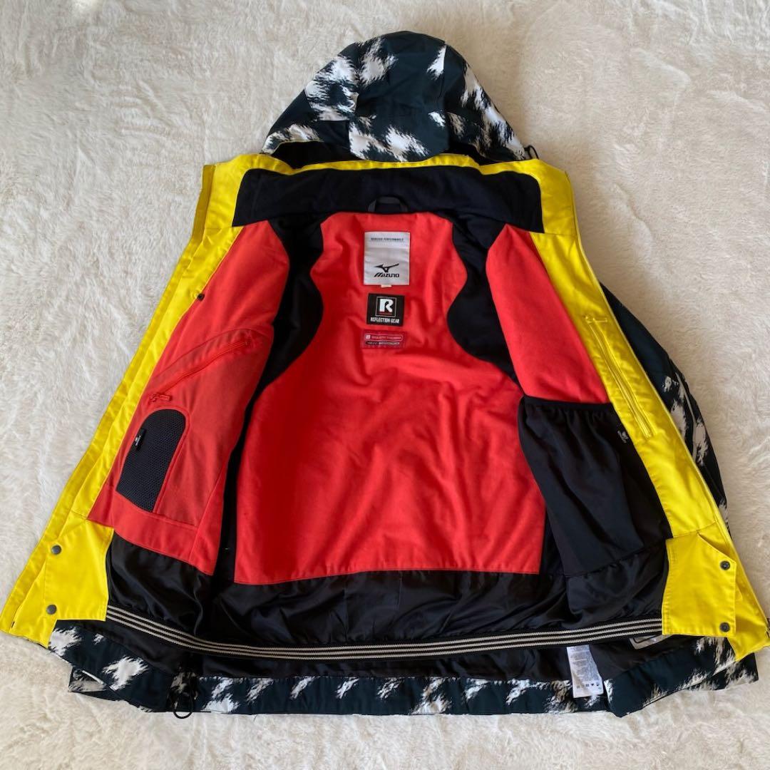 MIZUNO HEADチームロゴ　スキーウェア　セットアップ　L 総柄　紺色