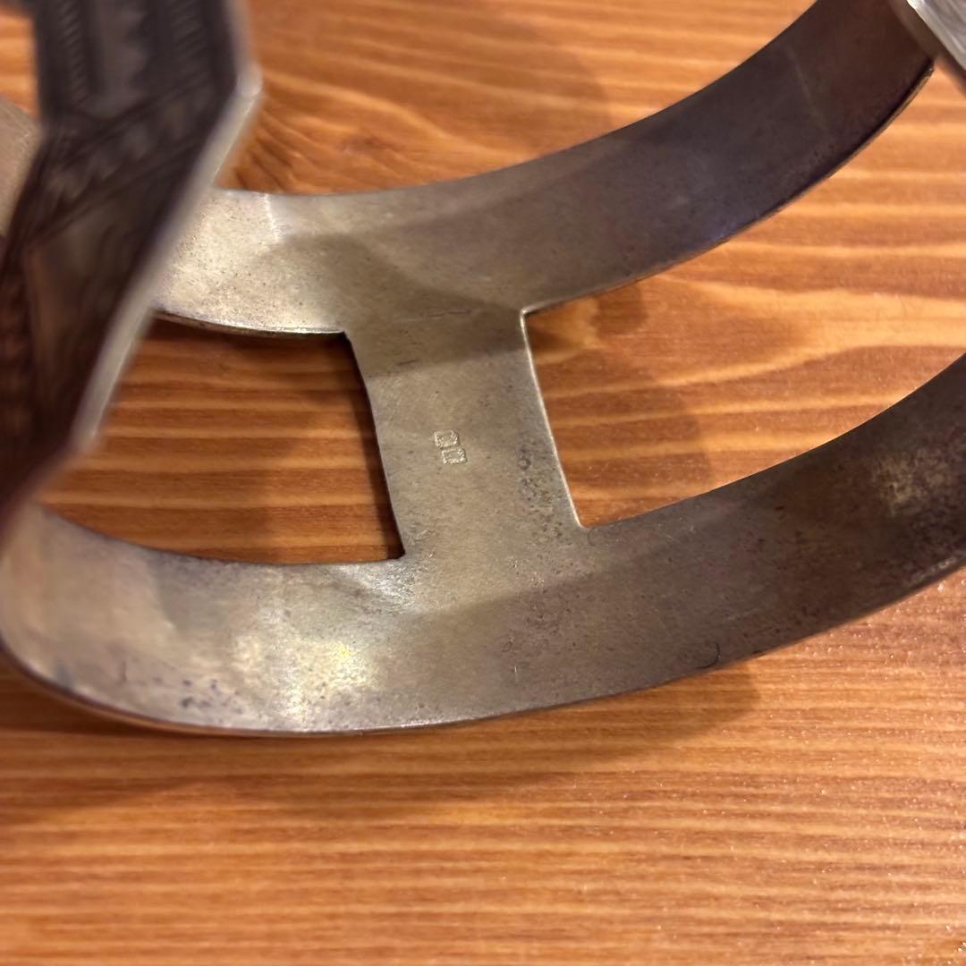 美品　トゥアレグ　インディアンジュエリー　シルバー　H型　バングル　ブレスレット