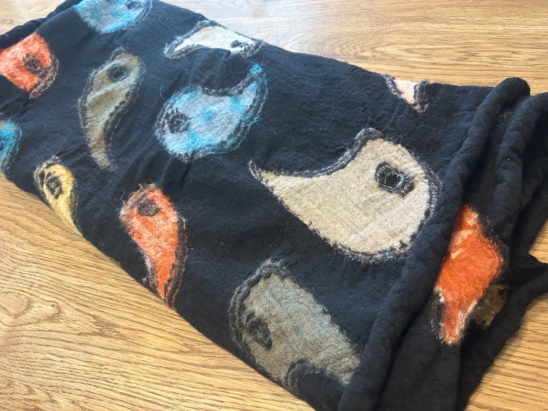 【極美品】 希少KAPITAL キャピタル 縮絨ウール　ストール　マフラー　勾玉