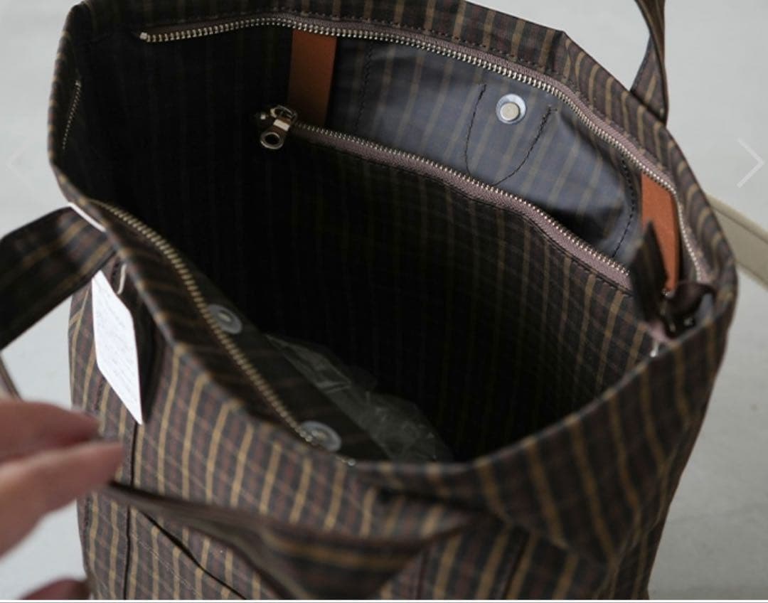 R&D.M.Co. ブラウン系チェック リュック