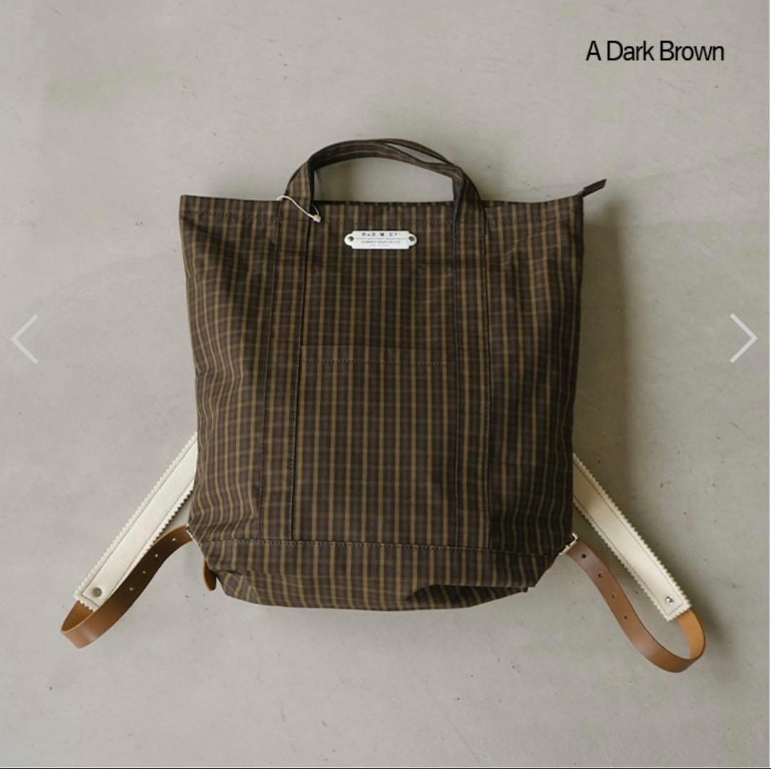 R&D.M.Co. ブラウン系チェック リュック