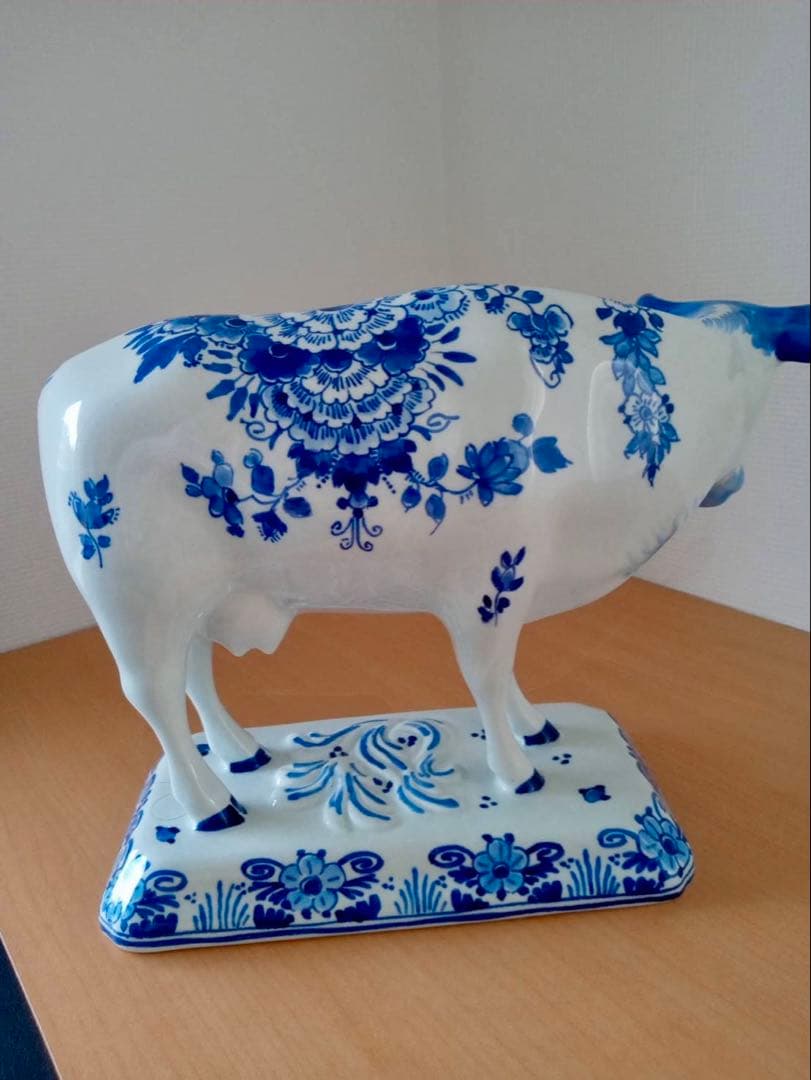 オランダ　デルフト フィギュリン　陶器　置物　　ハンドペイント　美品