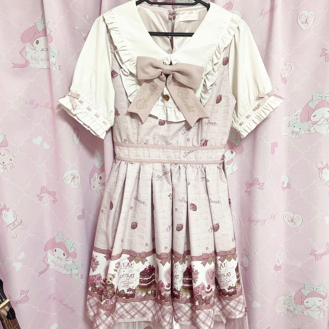 LIZLISA リズリサ ショコラ柄ワンピース chocolat bear柄