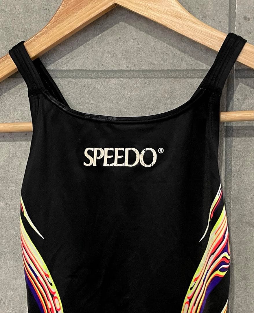 廃盤 MIZUNO SPEEDO 競泳水着 ハイレグ アクセライン ブラック L