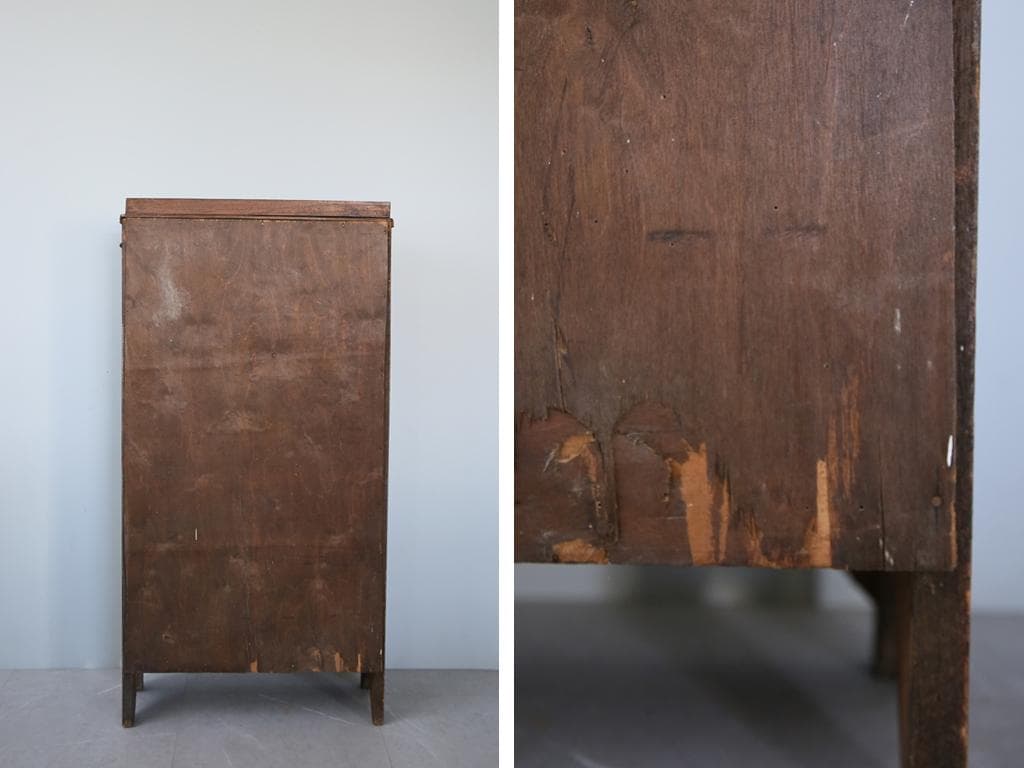 英国アンティーク木製ブックケースキャビネット/本棚/食器棚/飾り棚(91