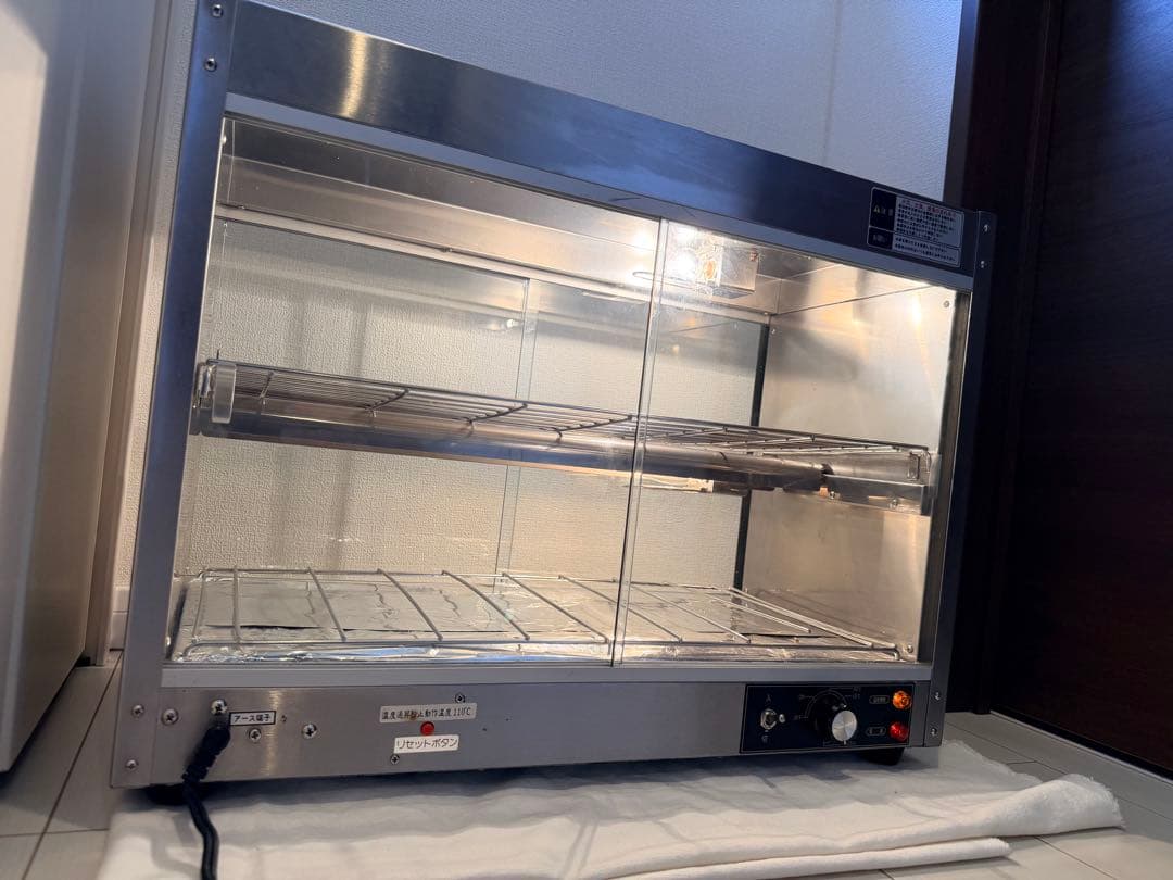 ステンレス製二段式ホットショーケースw600×D300×H460動作確認済み