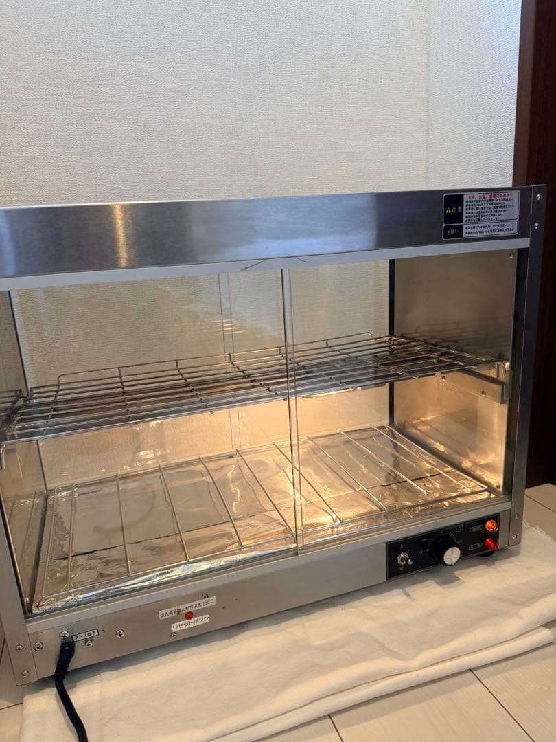 ステンレス製二段式ホットショーケースw600×D300×H460動作確認済み