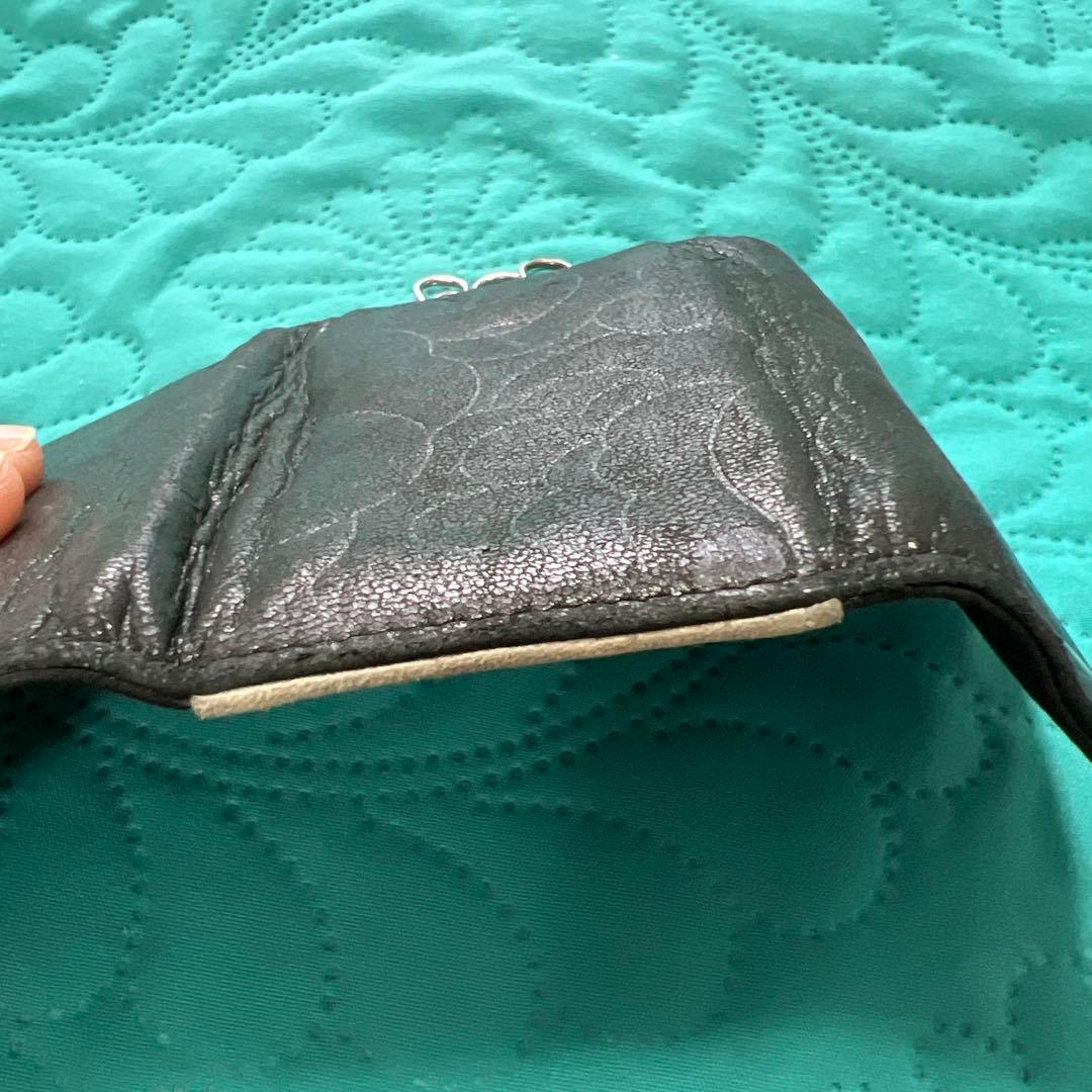 CHANEL ブラック レザー 6連キーケース　カメリア　良品　シリアルシール有