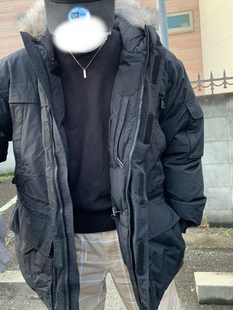 コロンビア ダウンジャケットフーディ 光沢ブラック y2k 短丈 ドロー