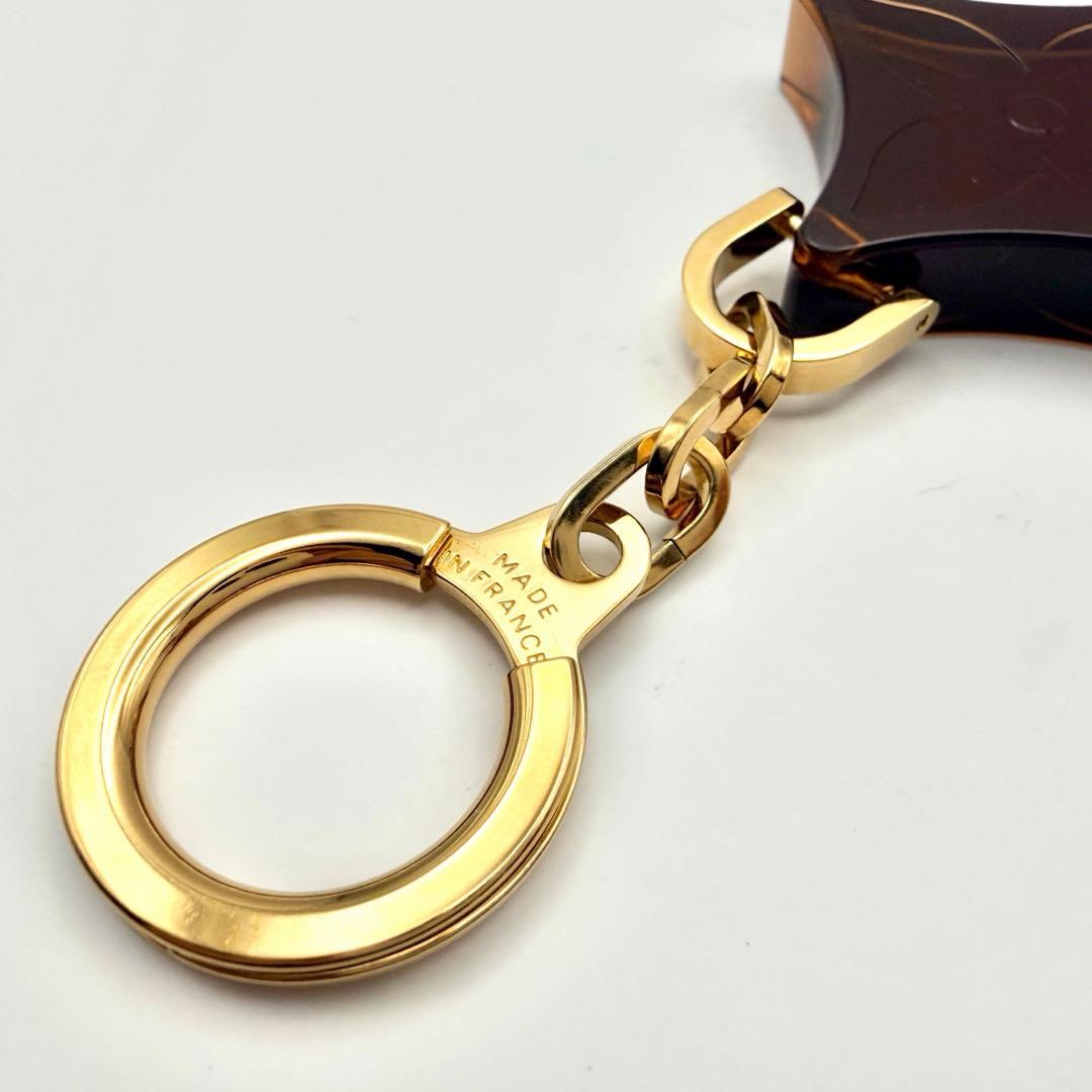 美品 ルイヴィトン ポルトクレ フランス製 モノグラム キーホルダー ブラウン