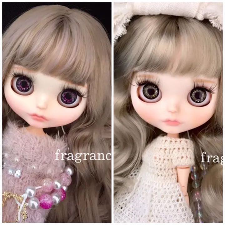 アイシードール カスタムドール ブライス 白肌 ベージュパープルmix