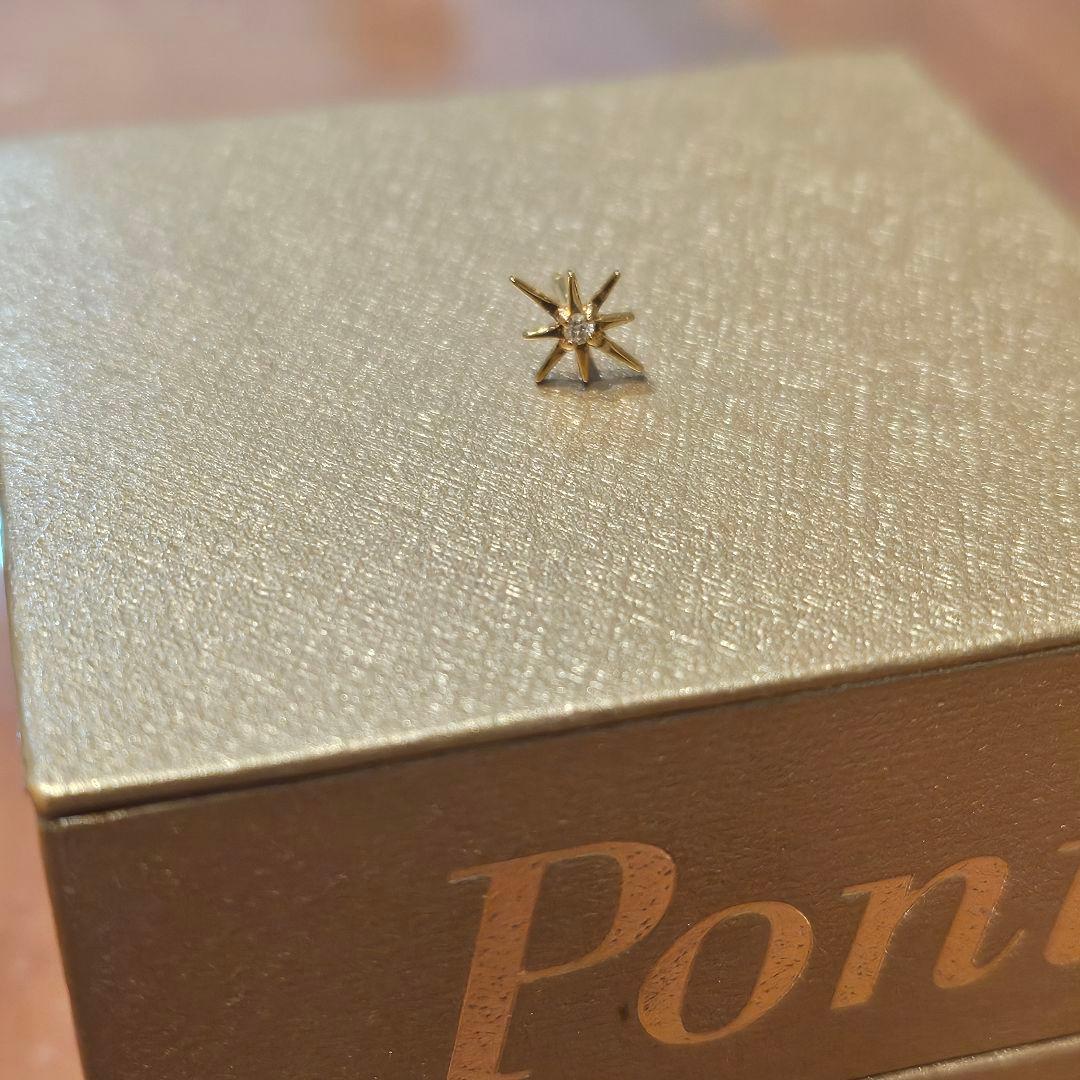 【Ponte Vecchio】K18YGダイヤモンドピアス