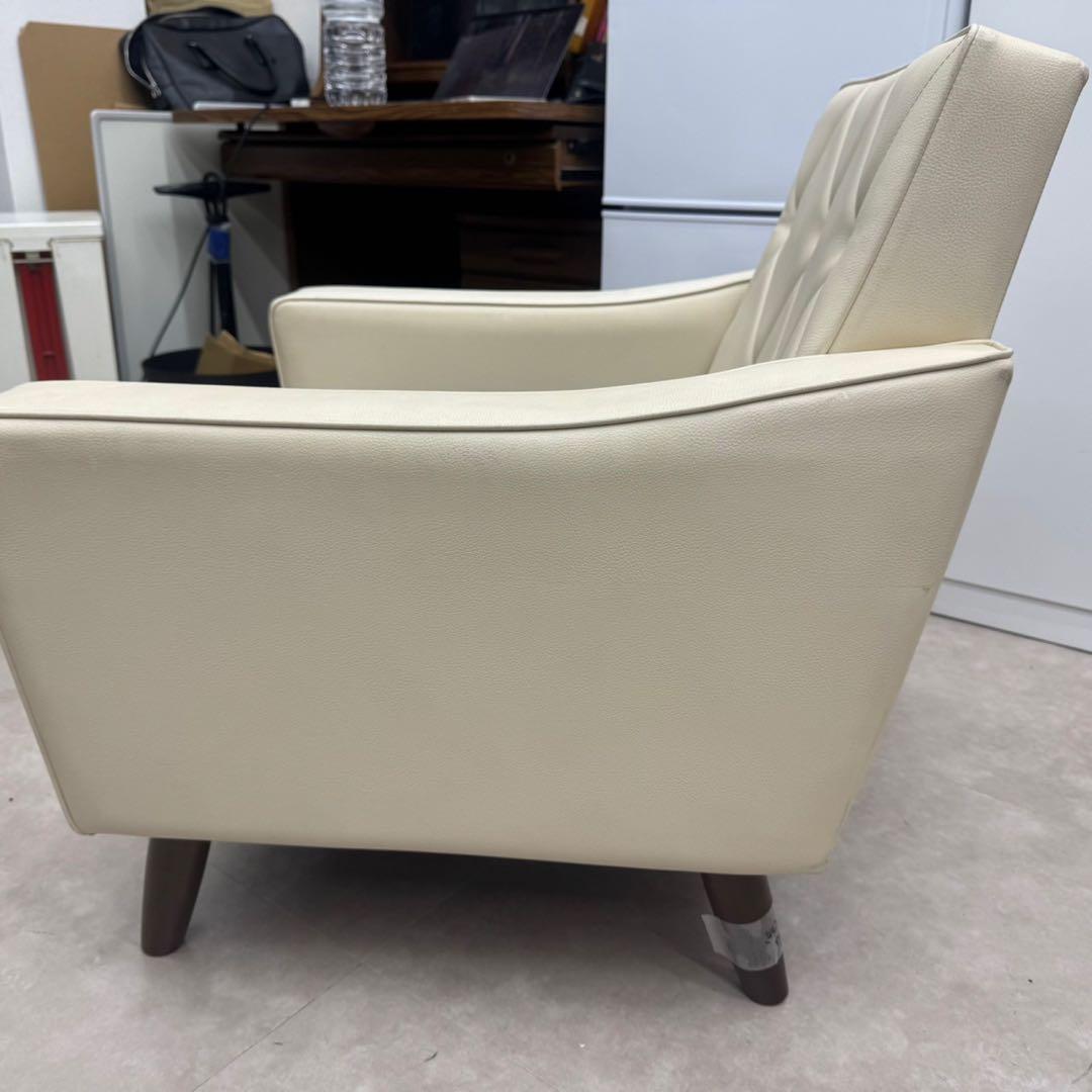 カリモク60 ロビーチェア 1シーター スタンダードアイボリー ソファ　美品