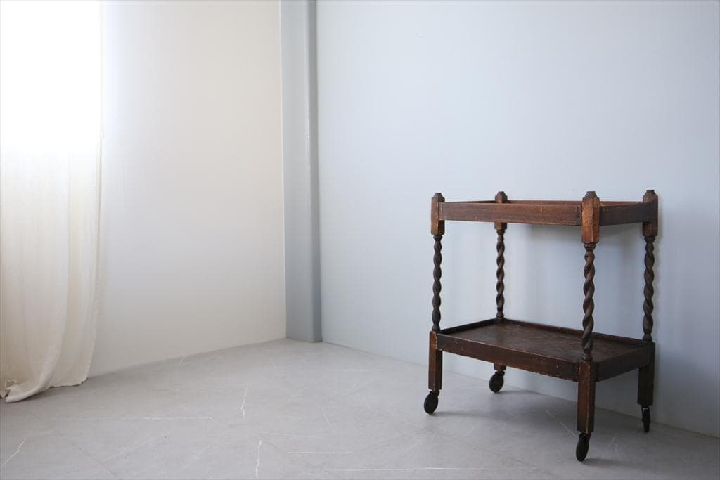 英国アンティーク木製キッチンワゴン/トロリー/サイドテーブル机(89