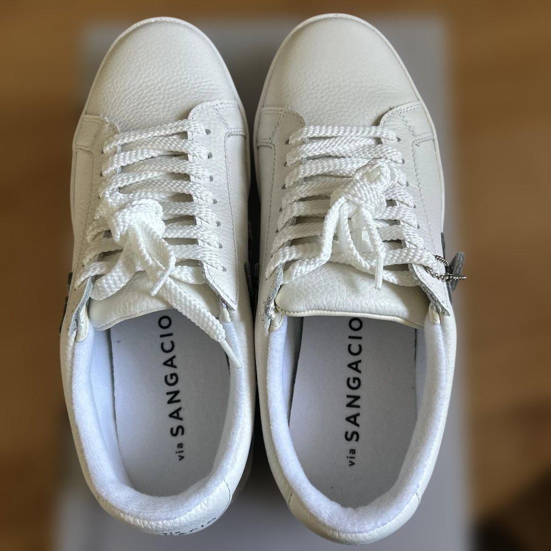 SANGACIO ホワイトスニーカー 25cm