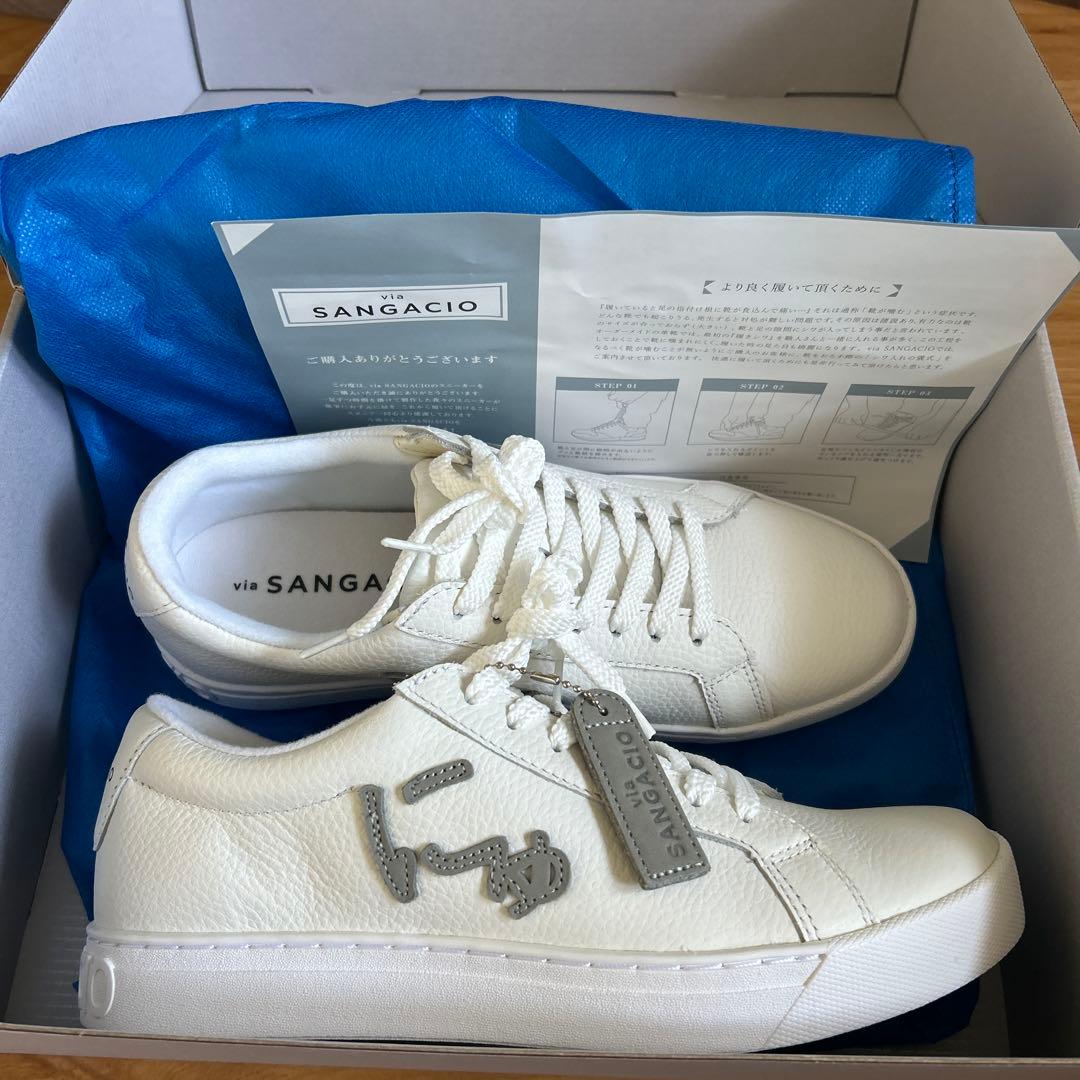 SANGACIO ホワイトスニーカー 25cm