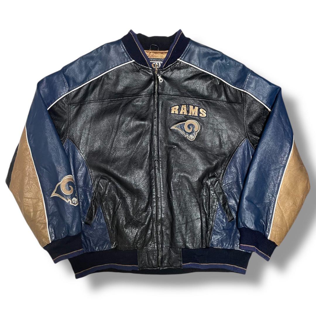 希少 90s NFL ラムズ ST.LOUIS RAMS レザースタジャン XL - メルカリ