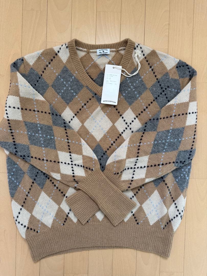 MAATEE&SONS MusterWerk 別注 カシミヤアーガイルVセーター